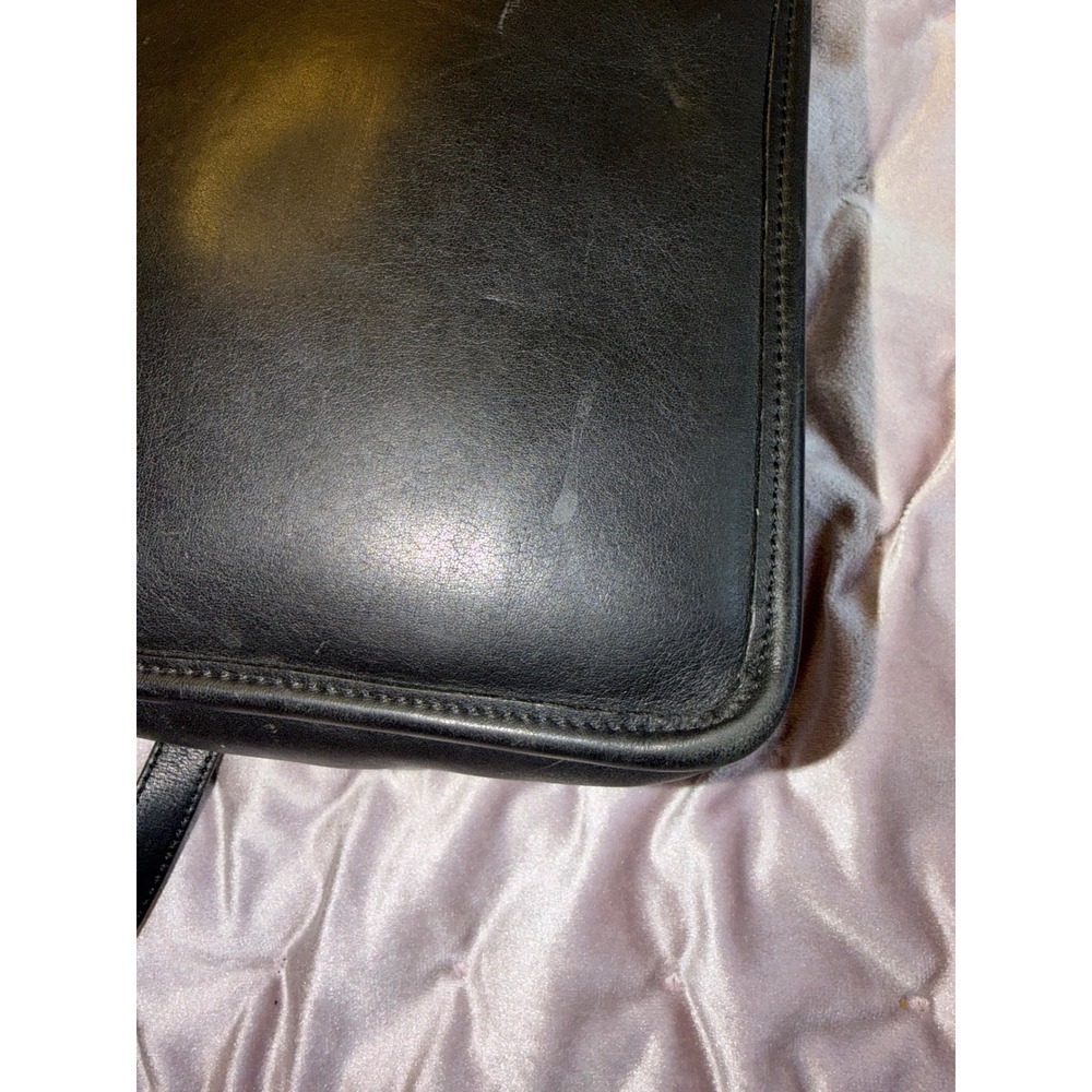Vtg Coach Murphy Blk Leather Bag Crossbody Turnlock Brass Classic 9930 Mini - Picture 13 of 15